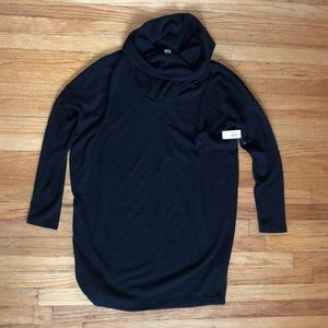 Black turtleneck sweater dress